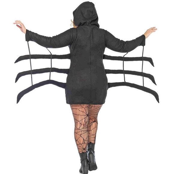 Plus Cozy Black Widow Costume Dress Womens Size 3X 4X Halloween Fleece Top - Picture 5 of 9